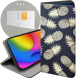 etui-z-klapka-do-motorola-one-wzory-ananas-owoce-egzotyczne-futeral-case