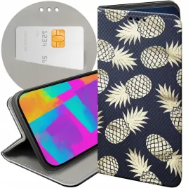 etui-z-klapka-do-motorola-moto-g32-wzory-ananas-owoce-egzotyczne-futeral
