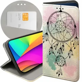 etui-z-klapka-do-motorola-moto-g32-wzory-boho-lapacz-snow-piora-futeral