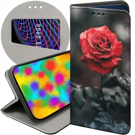 etui-z-klapka-do-motorola-one-wzory-roza-z-roza-rose-futeral-pokrowiec-case