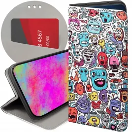 etui-z-klapka-do-huawei-y7-2019-wzory-doodle-zwierzeta-potwory-rysunki-case