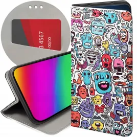 etui-z-klapka-do-xiaomi-redmi-9-wzory-doodle-zwierzeta-potwory-rysunki-case