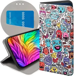 etui-z-klapka-do-motorola-one-wzory-doodle-zwierzeta-potwory-rysunki-case
