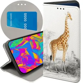 etui-z-klapka-do-motorola-one-wzory-zyrafa-smieszne-sawanna-futeral-case