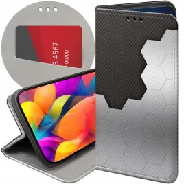 etui-z-klapka-do-xiaomi-redmi-9-wzory-szare-metallic-grey-futeral-pokrowiec