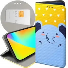 etui-z-klapka-do-motorola-one-wzory-slon-slonie-sloniki-futeral-pokrowiec