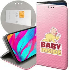 etui-z-klapka-do-huawei-p20-pro-wzory-gender-reveal-pregnant-baby-shower