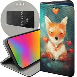 etui-z-klapka-do-huawei-nova-y70-wzory-liski-lisy-fox-futeral-pokrowiec