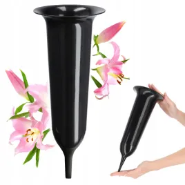 wazon-na-cmentarz-35cm-flakon-wbijany-na-kwiaty-sztuczne-szpic-czarny