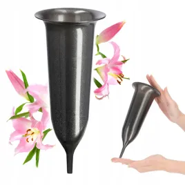 wazon-na-cmentarz-23cm-flakon-wbijany-na-kwiaty-sztuczne-szpic-grafit
