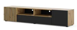 szafka-rtv-auris-200-cm-dab-artisan-czarny-mat-frezowana
