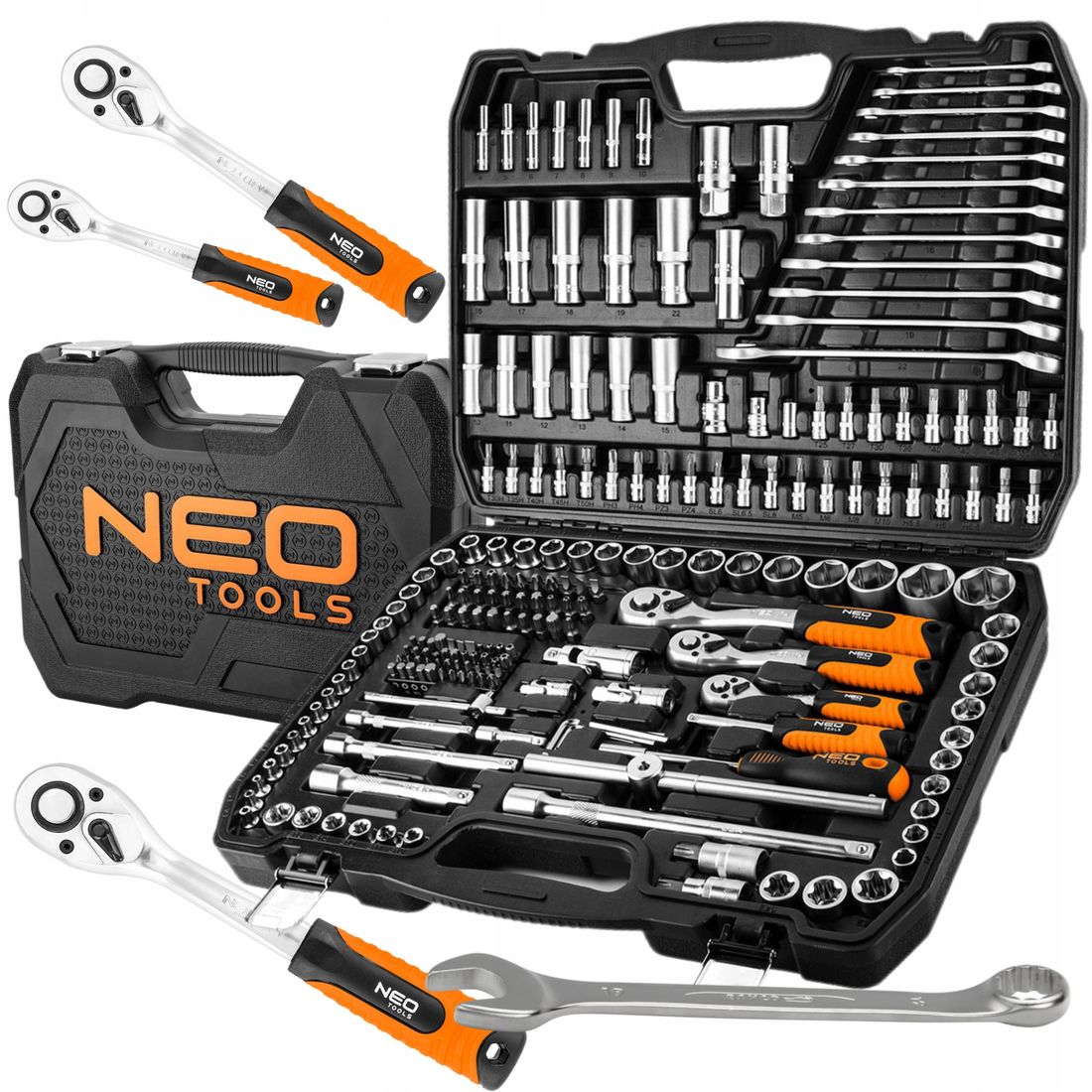 ZESTAW 216 el. KLUCZY KLUCZE NASADOWE NEO 10-216 - ERLI.pl