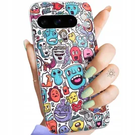 etui-do-google-pixel-8-pro-wzory-doodle-zwierzeta-potwory-rysunki-obudowa