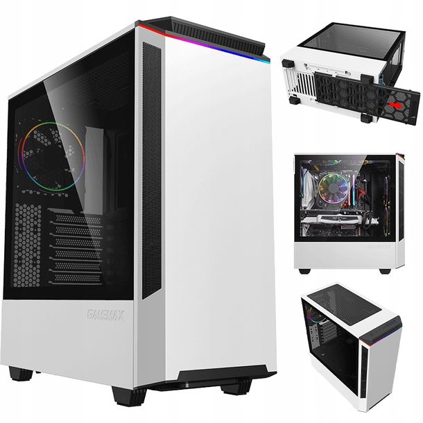 ﻿Obudowa Gamingowa Tower ATX Paladin T801 White Szkło hartowane RGB