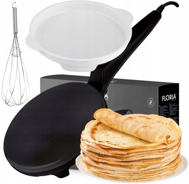 ﻿NALEŚNIKARKA ELEKTRYCZNA AUTOMATYCZNA CZARNA NON STICK 20CM 700W