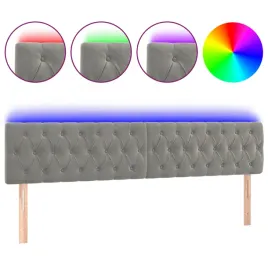 zaglowek-do-lozka-z-led-jasnoszary-200x7x78-88-cm-aksamit