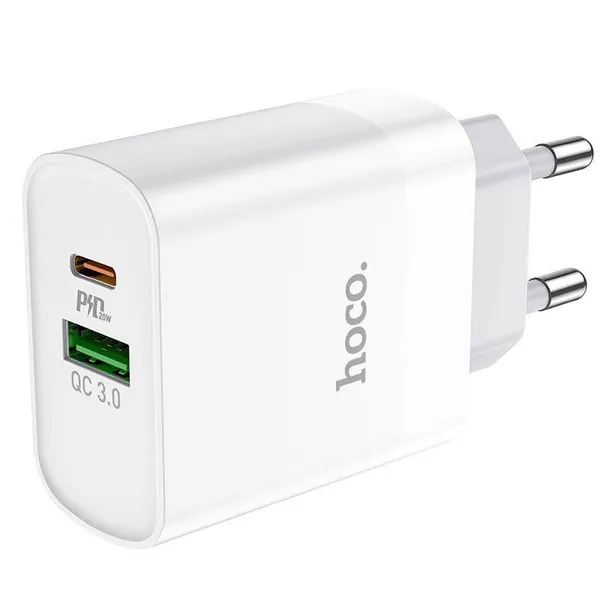 hoco-c80a-network-charger-pd20w-qc3-0-white