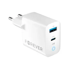 forever-ladowarka-sieciowa-gan-pd-qc-tc-06-45ac-1x-usb-c-1x-usb-45w-biala