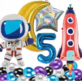 balony-na-urodziny-5-lat-kosmos-rakieta-astronauta