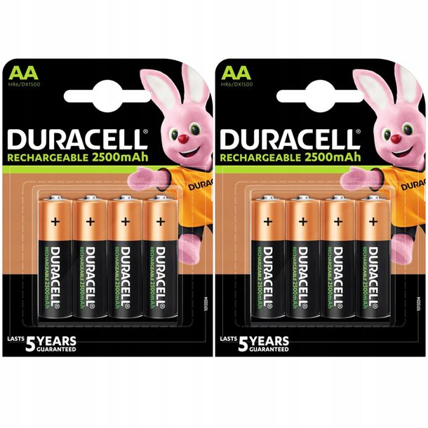 AKUMULATORKI PALUSZKI DURACELL DURALOCK HR6 R6/AA 2500 mAh 1.2 V 8szt.