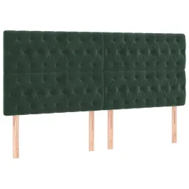 zaglowki-do-lozka-4-szt-ciemnozielony-100x7x78-88cm-aksamit