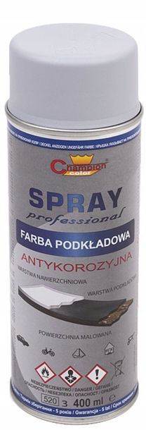 Фото - Фарба / емаль CHAMPION ﻿PODKŁAD SZARY MAXI COLOR SPRAY LAKIER FARBA 400ml 