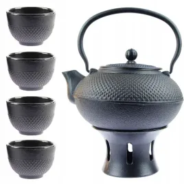 czajnik-zeliwny-czarny-imbryk-15l-do-herbaty-zestaw-4x-czarki-podgrzewacz