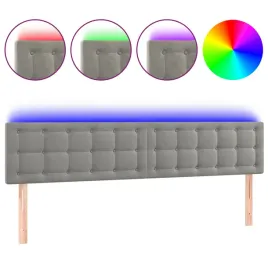 zaglowek-do-lozka-z-led-jasnoszary-160x5x78-88-cm-aksamit