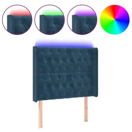 zaglowek-do-lozka-z-led-ciemnoniebieski-103x16x118-128-cm