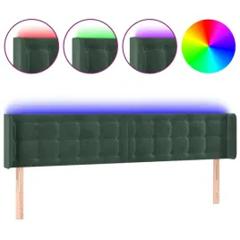 zaglowek-do-lozka-z-led-ciemnozielony-183x16x78-88cm-aksamit