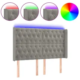zaglowek-do-lozka-z-led-jasnoszary-163x16x118-128-cm-aksamit