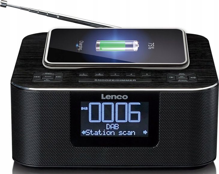 Radio-Budzik Lenco CR-650BK USB SD QI AUX Bluetooth ŁADOWANIE INDUKCYJNE