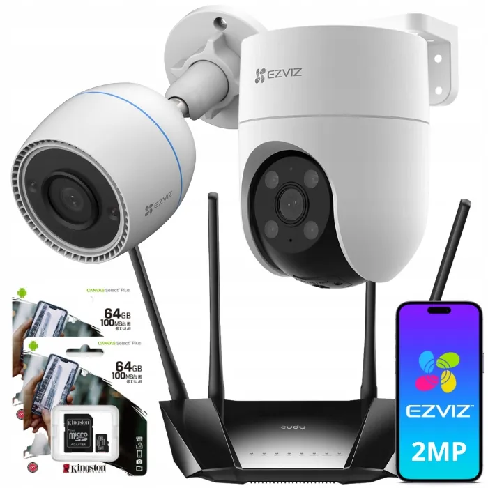ZESTAW MONITORINGU KAMERY ZEWNĘTRZNE DO OGRÓDKA KAMERA OBROTOWA ROUTER ...