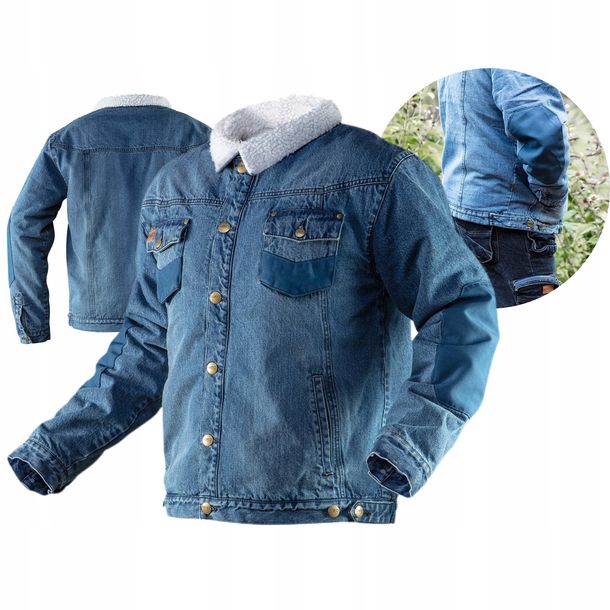 Zdjęcia - Artykuły BHP Denim ﻿NEO KURTKA ROBOCZA BLUZA JEANSOWA OCIEPLANA  100 BAWEŁNA 81-557 S/48 