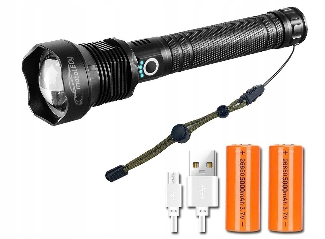 Torcia SWAT Tattica Zoom 1000 Lumen – Tascabile Con 2 Batterie Pompieri LED