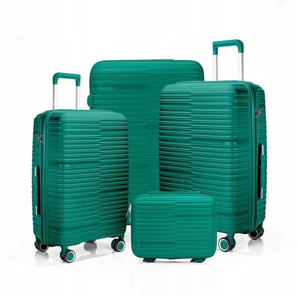 Zdjęcia - Walizka POSH Zestaw walizek  802 Zielony z polipropylenu 