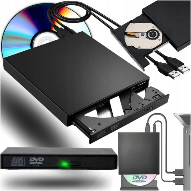 ﻿NAPĘD ZEWNĘTRZNY CD-R DVD RV USB Do Laptopa Odtwarzacz Przenośny