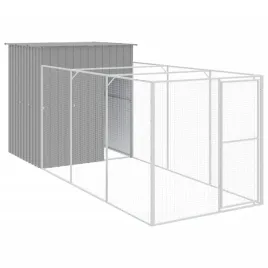 buda-dla-psa-z-wybiegiem-jasnoszara-165x455x181-cm-stal