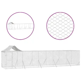 kojec-dla-psa-z-dachem-srebrny-10x2x25m-stal-galwanizowana