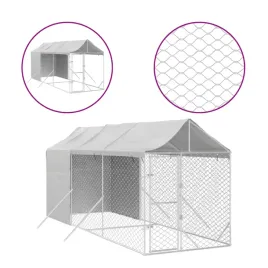 kojec-dla-psa-z-dachem-srebrny-2x6x25-m-stal-galwanizowana