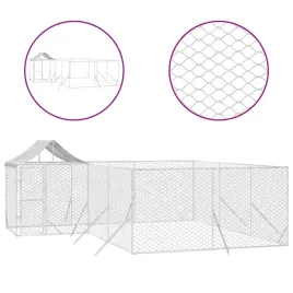 kojec-dla-psa-z-dachem-srebrny-6x6x25-m-stal-galwanizowana