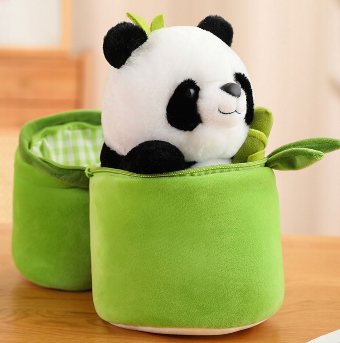2 w 1 słodkie rurka bambusowa Panda pluszowa zabawka maskotka