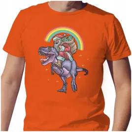koszulka-meska-t-shirt-swiateczna-m-mikolaj-na-dinozaurze-prezenty-jakosc