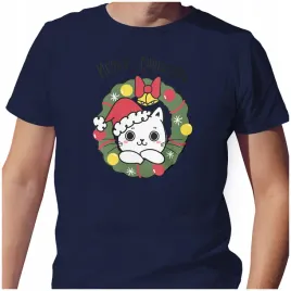 koszulka-meska-t-shirt-swiateczna-xl-kot-w-czapce-mikolaja-jakosc