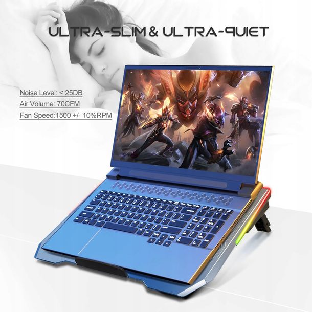 LIANGAR Podkladka Podstawka Chlodzaca Pod Laptopa RGB 12-17" Cali - ERLI.pl