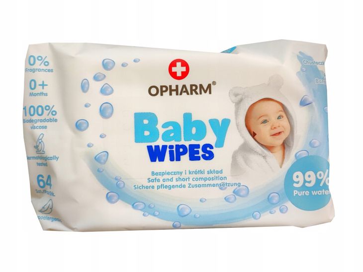 Фото - Засіб гігієни ﻿BABY WIPES CHUSTECZKI NAWILŻANE DLA DZIECI 99 WODY PROSTY SKŁAD 64SZT