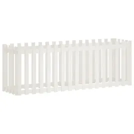 rabata-ogrodowa-z-plotkiem-biala-200x50x70-cm-drewno-sosnowe