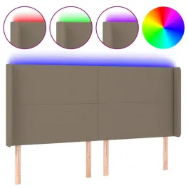 zaglowek-do-lozka-z-led-taupe-163x16x118-128-cm-tkanina