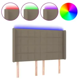 zaglowek-do-lozka-z-led-taupe-147x16x118-128-cm-tkanina