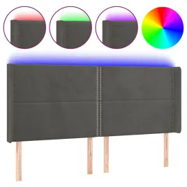 zaglowek-do-lozka-z-led-ciemnoszary-183x16x118-128cm-aksamit